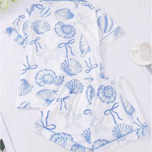 2 Piece Cute Beach Pajama Set