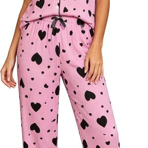 Printed  Pajama Set Long Pants Sleepwear