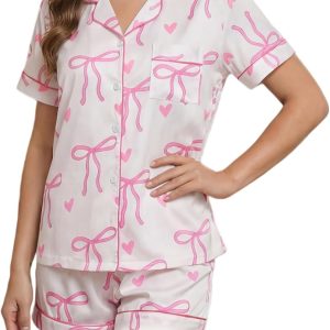 Pajamas with Printed Short Sleeved