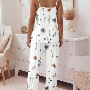 2 Piece Pajamas Set Adjustable Strap Tank