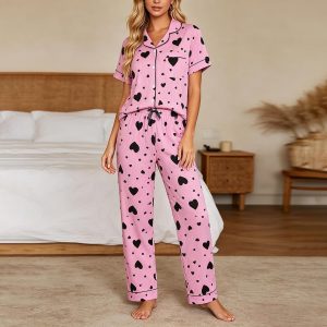 Printed  Pajama Set Long Pants Sleepwear