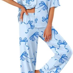 Women Button Down Sleepwear Short