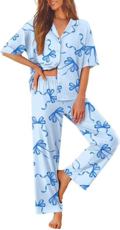 Women Button Down Sleepwear Short