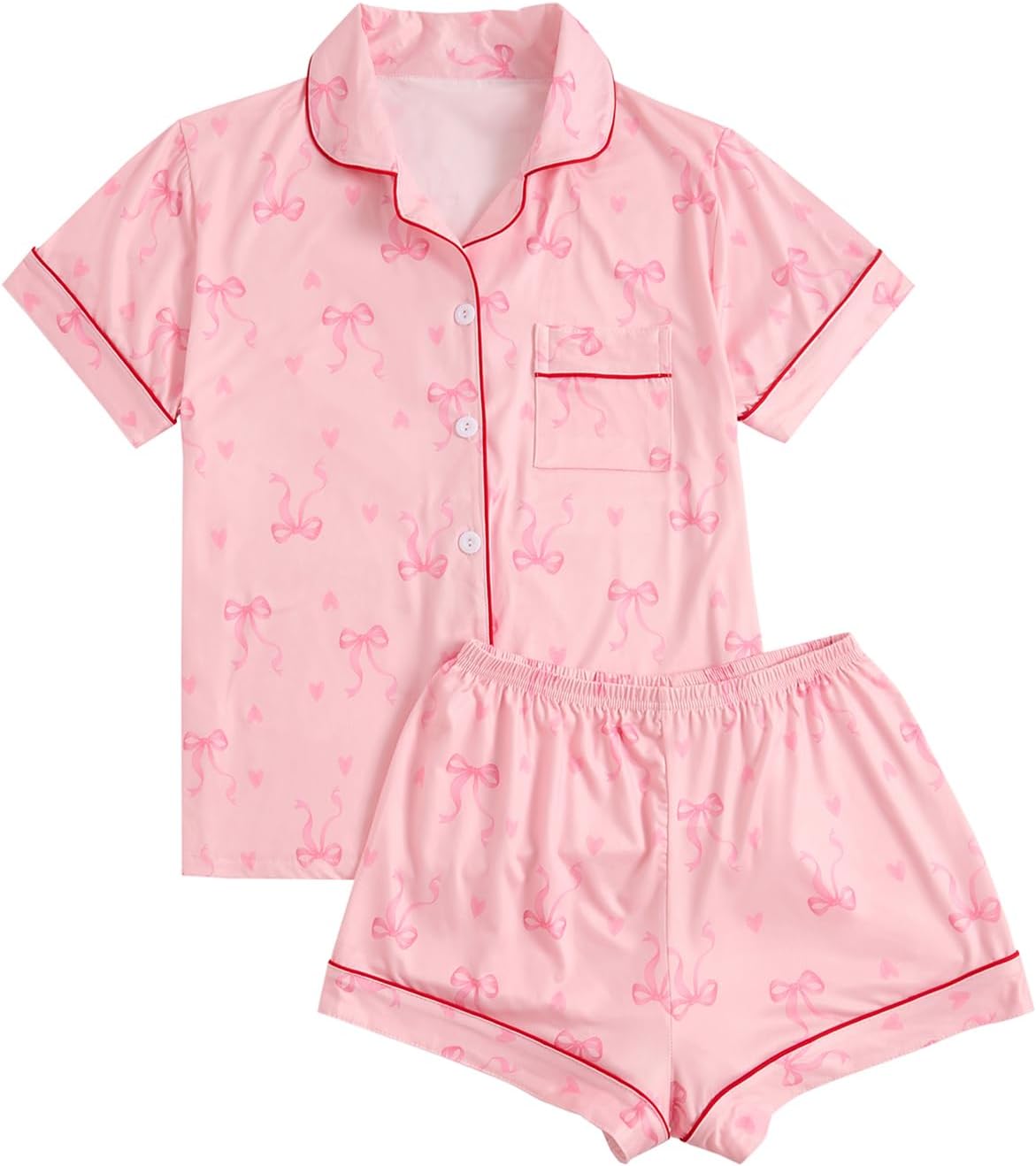 Bow Beach Print Pajama Set