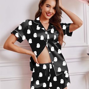 Satin Finish 2 Piece Short Pyjama Loungewear Set